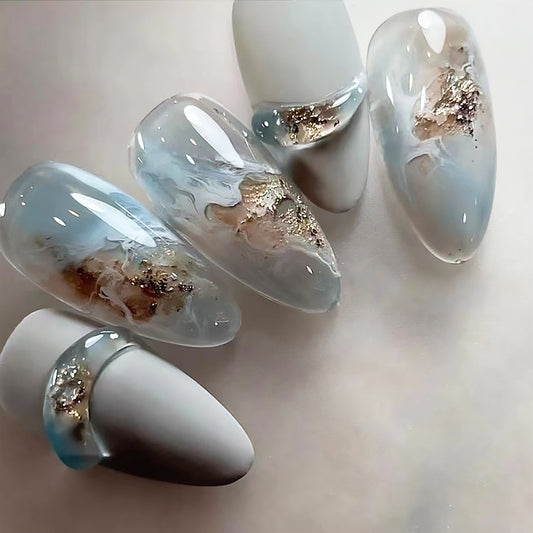 Luxury Press-On Nail Set – Long Lasting, Ultra-Gloss Gel Finish