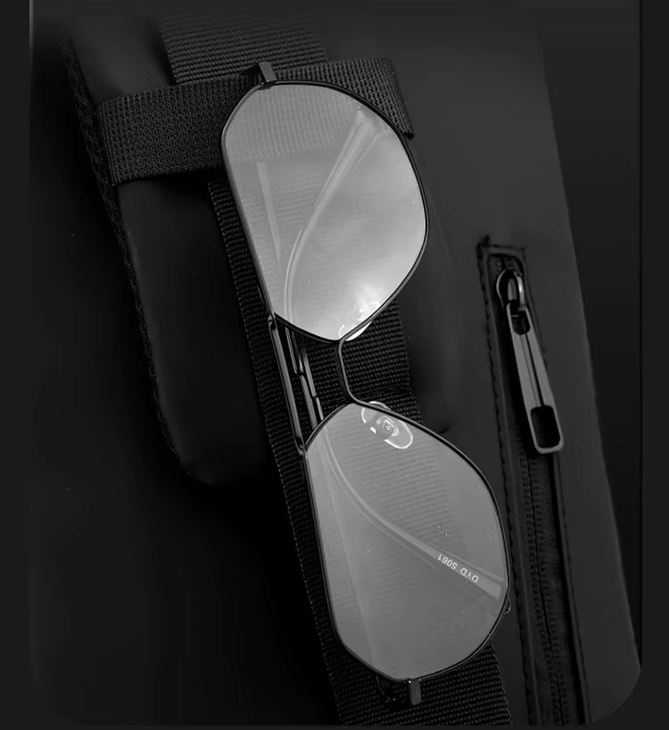 Men’s Trending Waterproof Anti-Theft Shoulder Bag – Motorcycle Chest Sling Bag with Lock, USB Charging Port, Crossbody Design